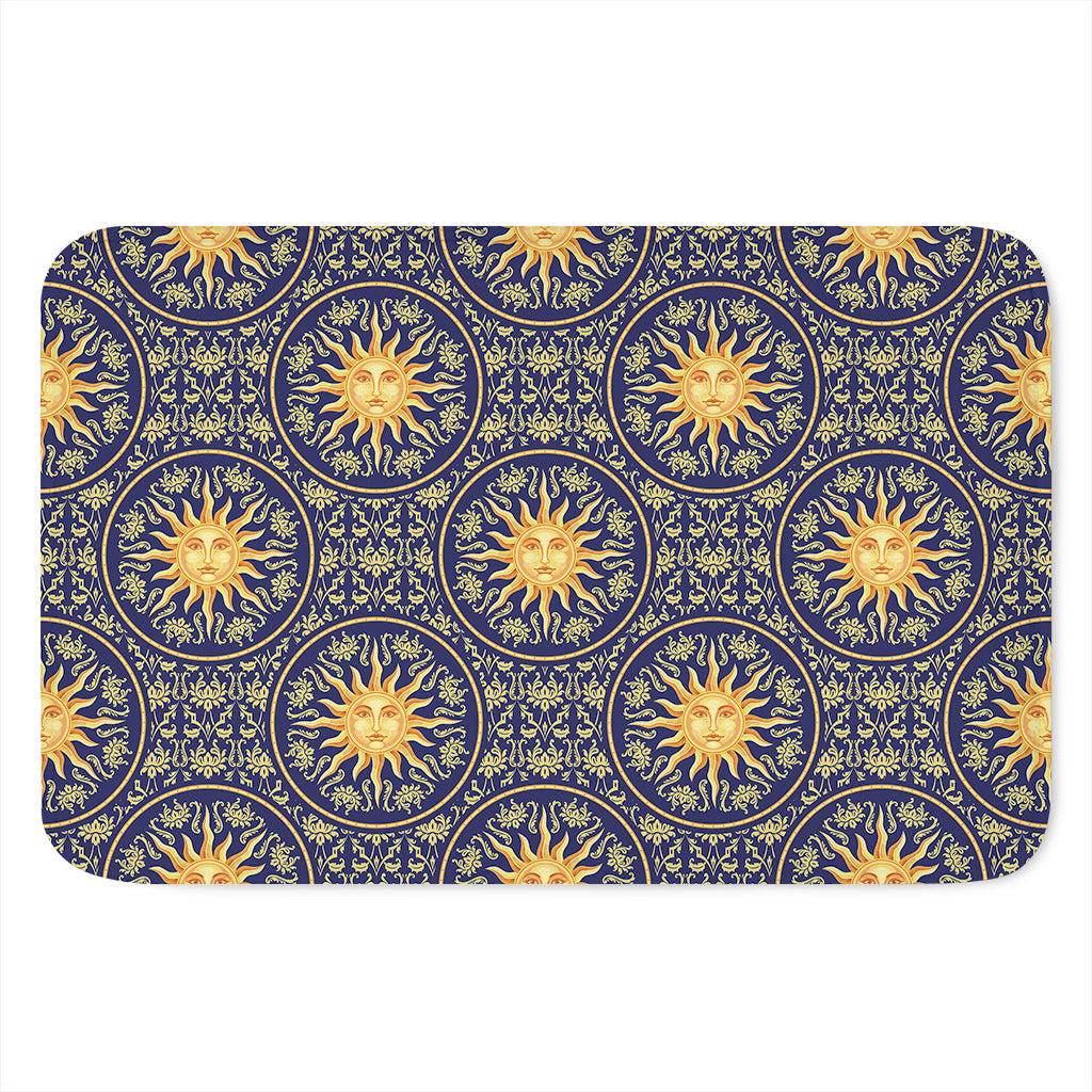 Blue And Gold Celestial Pattern Print Indoor Door Mat