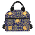 Blue And Gold Celestial Pattern Print Insulated Lunch Bag