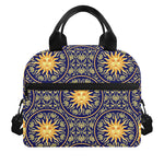 Blue And Gold Celestial Pattern Print Insulated Lunch Bag