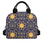 Blue And Gold Celestial Pattern Print Insulated Lunch Bag