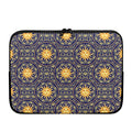 Blue And Gold Celestial Pattern Print Laptop Sleeve