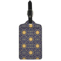 Blue And Gold Celestial Pattern Print Luggage Tag