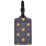 Blue And Gold Celestial Pattern Print Luggage Tag
