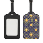 Blue And Gold Celestial Pattern Print Luggage Tag