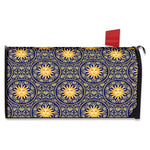 Blue And Gold Celestial Pattern Print Mailbox Cover