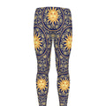 Blue And Gold Celestial Pattern Print Men's Leggings