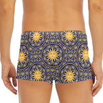 Blue And Gold Celestial Pattern Print Men's Short Boxer Briefs