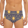 Blue And Gold Celestial Pattern Print Men's Triangle Swim Briefs