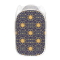 Blue And Gold Celestial Pattern Print Mesh Laundry Hamper