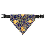 Blue And Gold Celestial Pattern Print Over The Collar Dog Bandana
