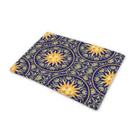Blue And Gold Celestial Pattern Print Pet Cooling Mat Cover