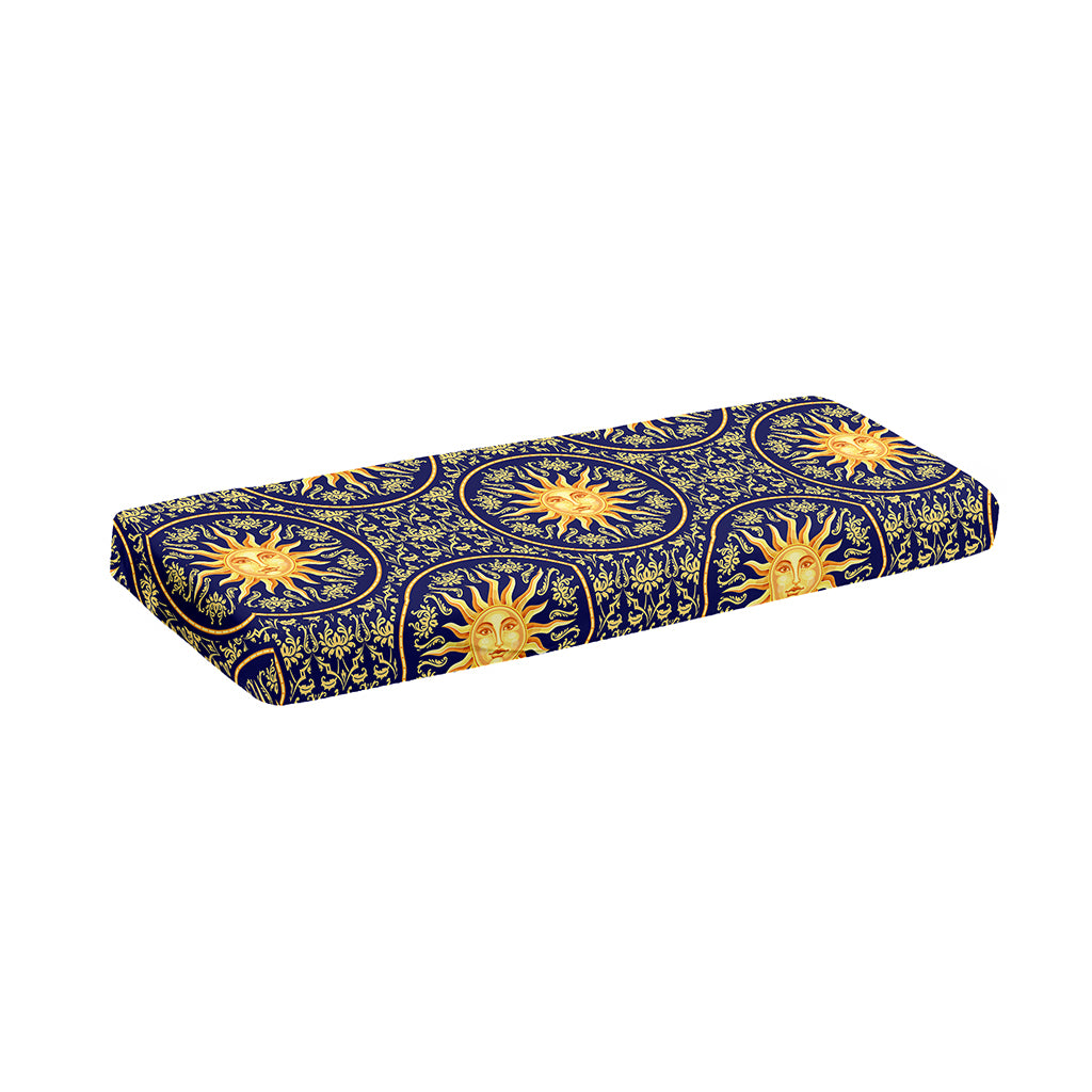 Blue And Gold Celestial Pattern Print Piano Keyboard Cover