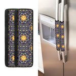 Blue And Gold Celestial Pattern Print Refrigerator Handle Covers