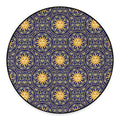 Blue And Gold Celestial Pattern Print Round Floor Mat