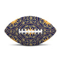 Blue And Gold Celestial Pattern Print Rugby Ball