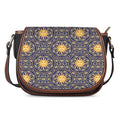 Blue And Gold Celestial Pattern Print Saddle Bag