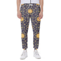 Blue And Gold Celestial Pattern Print Joggers