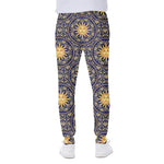 Blue And Gold Celestial Pattern Print Scuba Joggers