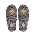 Blue And Gold Celestial Pattern Print Slippers