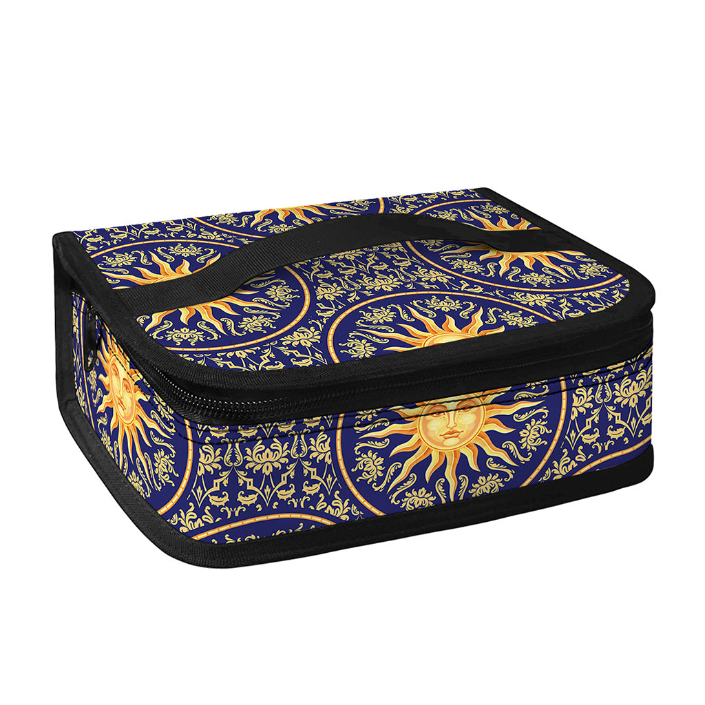 Blue And Gold Celestial Pattern Print Small Lunch Bag