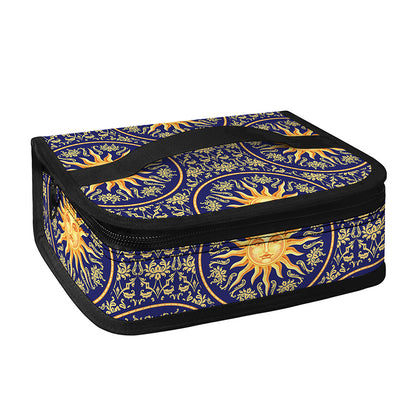 Blue And Gold Celestial Pattern Print Small Lunch Bag