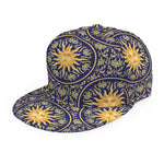 Blue And Gold Celestial Pattern Print Snapback Cap