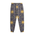 Blue And Gold Celestial Pattern Print Sweatpants