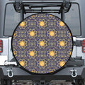 Blue And Gold Celestial Pattern Print Tire Cover