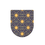 Blue And Gold Celestial Pattern Print Toilet Lid Cover