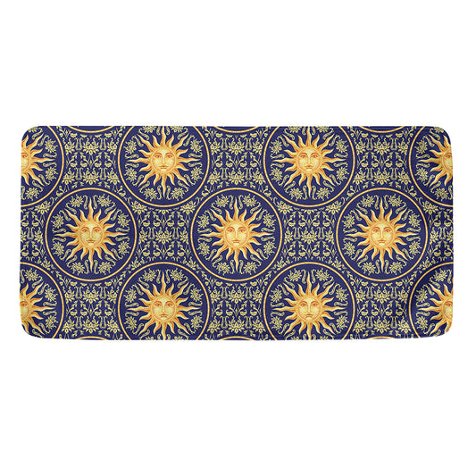 Blue And Gold Celestial Pattern Print Towel