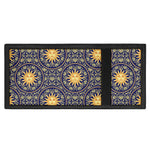 Blue And Gold Celestial Pattern Print Trifold Wallet