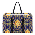 Blue And Gold Celestial Pattern Print Utility Tote Bag