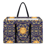 Blue And Gold Celestial Pattern Print Utility Tote Bag