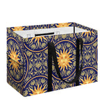 Blue And Gold Celestial Pattern Print Utility Tote Bag