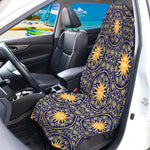 Blue And Gold Celestial Pattern Print Waterproof Car Seat Cover