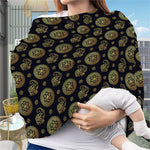Blue And Gold Tribal Elephant Print Baby Seat Cover