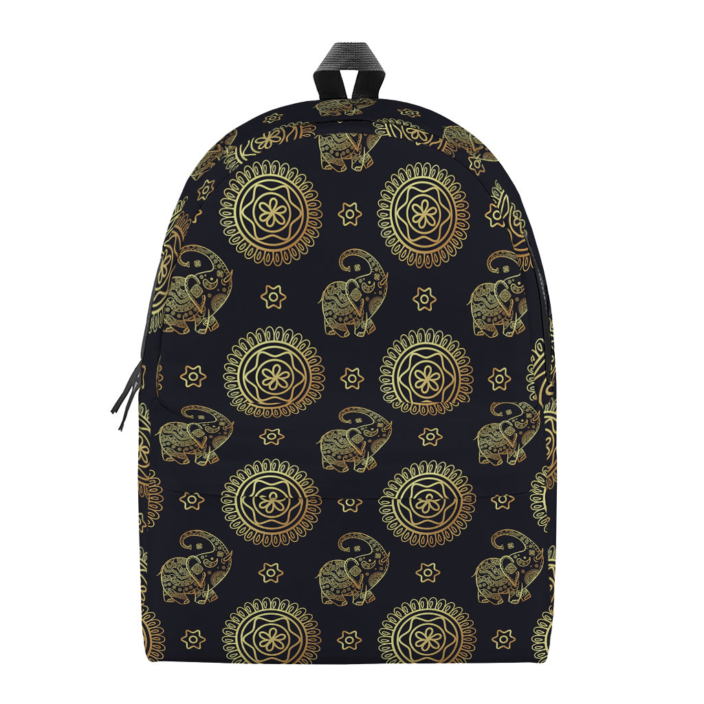 Blue And Gold Tribal Elephant Print Backpack