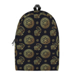 Blue And Gold Tribal Elephant Print Backpack