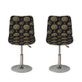 Blue And Gold Tribal Elephant Print Bar Stool Covers