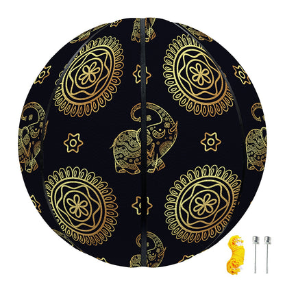 Blue And Gold Tribal Elephant Print Basketball