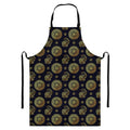 Blue And Gold Tribal Elephant Print Bib Apron With Pocket