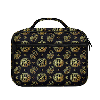 Blue And Gold Tribal Elephant Print Briefcase Bible Bag