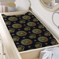 Blue And Gold Tribal Elephant Print Changing Pad Cover