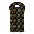 Blue And Gold Tribal Elephant Print Double Neoprene Wine Tote