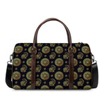 Blue And Gold Tribal Elephant Print Duffle Bag