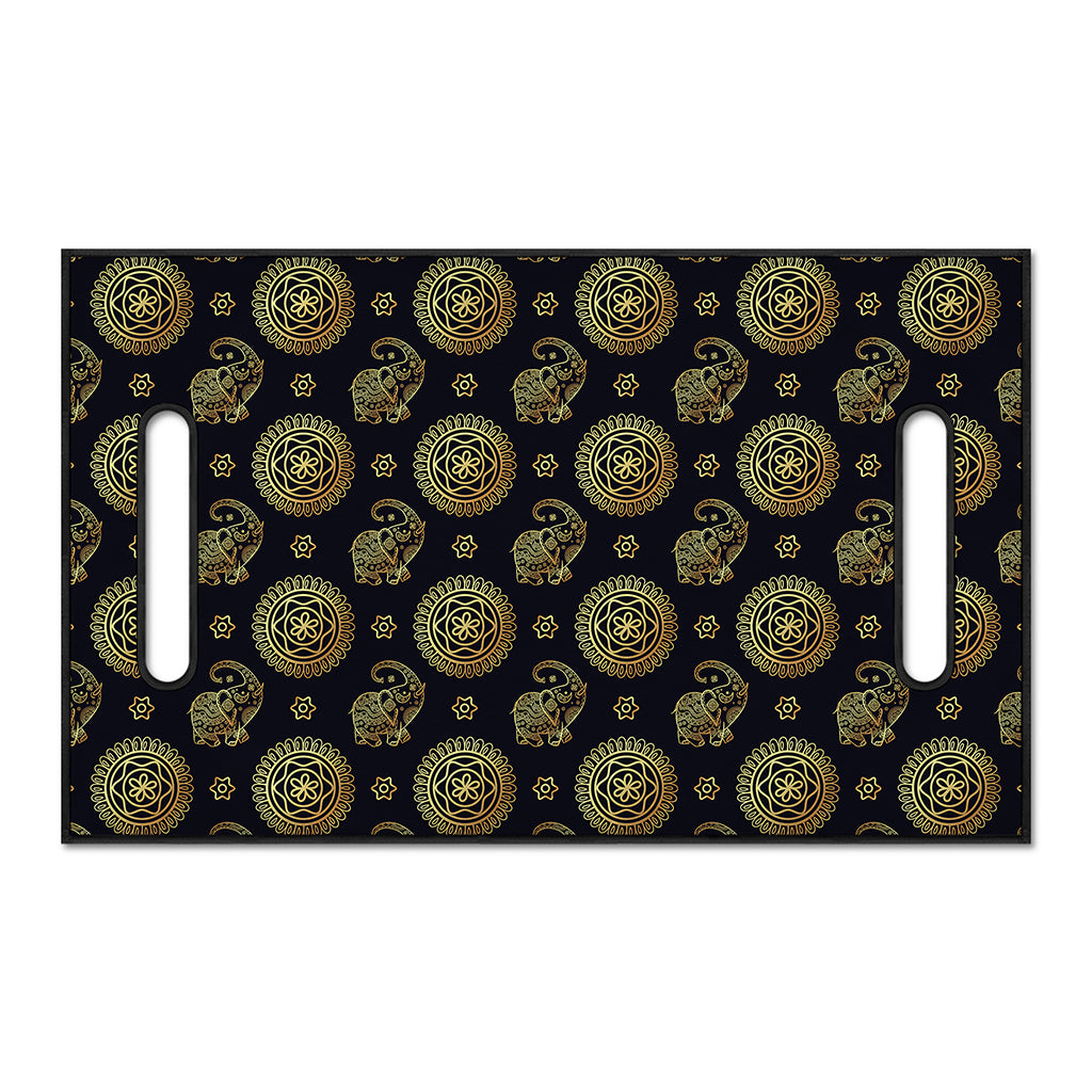 Blue And Gold Tribal Elephant Print Golf Cart Seat Cover
