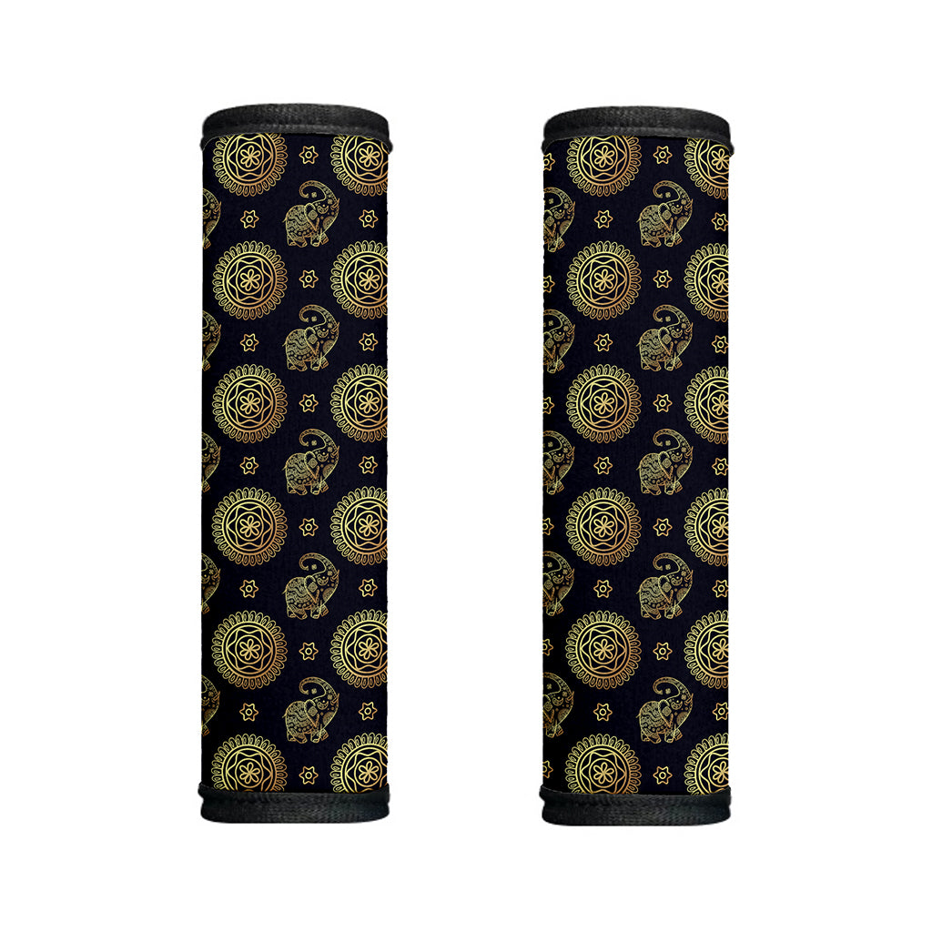 Blue And Gold Tribal Elephant Print Handle Covers