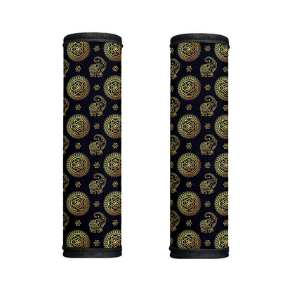Blue And Gold Tribal Elephant Print Handle Covers