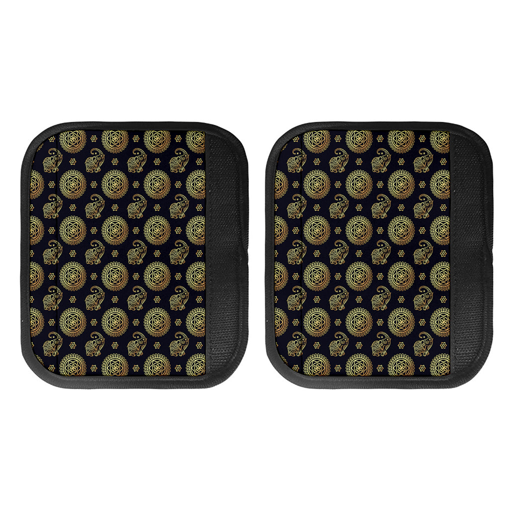 Blue And Gold Tribal Elephant Print Handle Covers