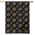 Blue And Gold Tribal Elephant Print House Flag